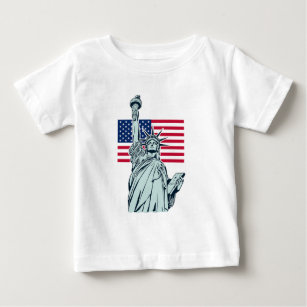 American Flag with Lady Liberty    Baby T-Shirt