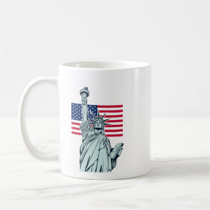 American Flag with Lady Liberty   Coffee Mug