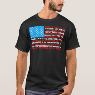 American Flag With National Anthem Lyrics T-Shirt