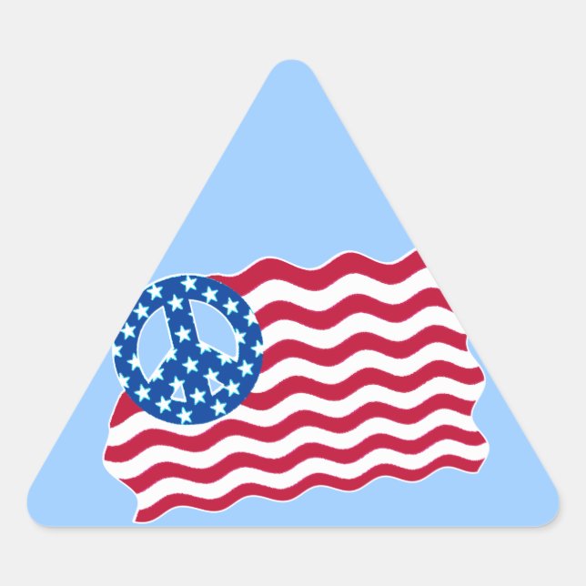 American Flag with Peace Symbol Stickers (Front)