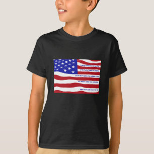 American flag with Pledge on stripes T-Shirt