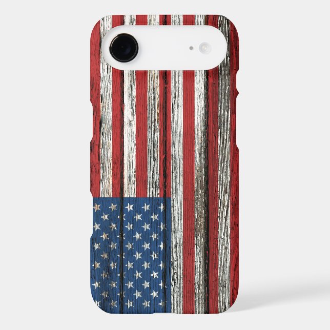 American Flag with Rough Wood Grain Effect Case-Mate Samsung Galaxy Case (Back)