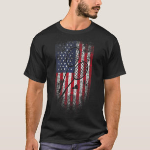 American Flag With Shuttlecocks Badminton T-Shirt