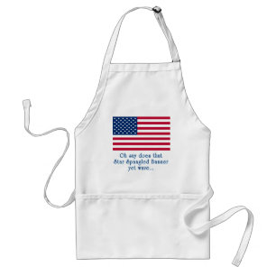 American Flag with Star Spangled Banner Quote Standard Apron