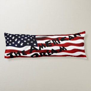 American Flag With Text Body Pillow