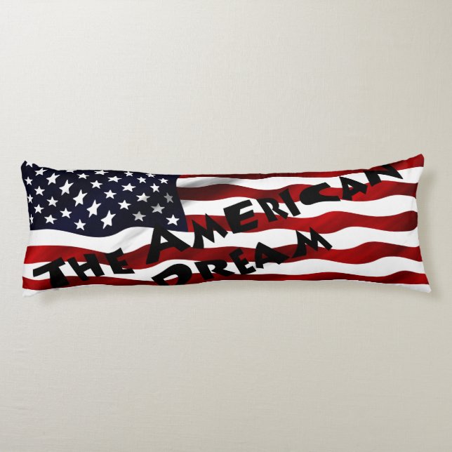 American Flag With Text Body Pillow (Back)