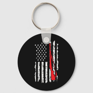 American Flag Women Men Shotgun Hunting Keychain