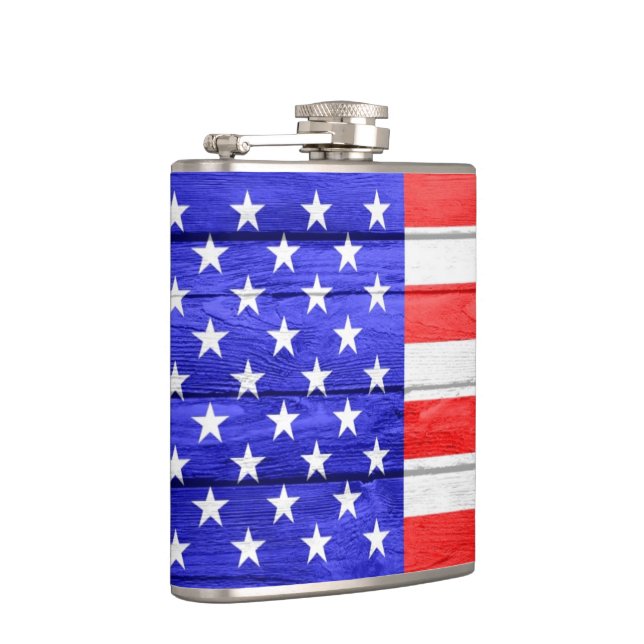 American Flag Wood Hip Flask (Right)