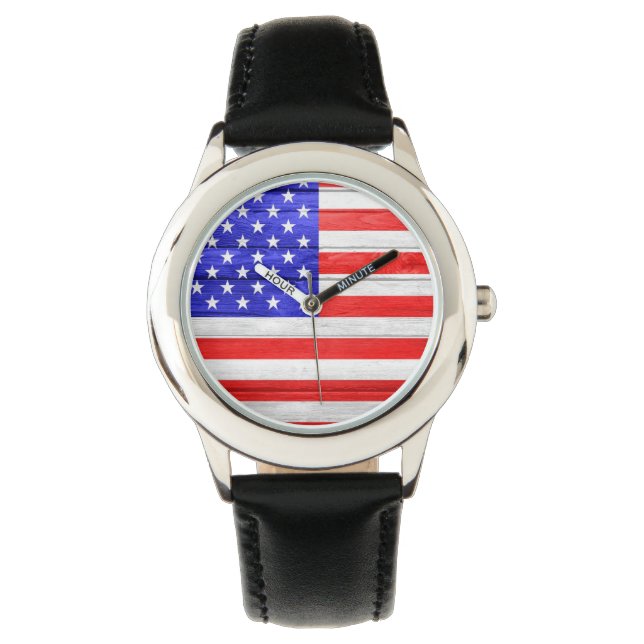 American Flag Wood Watch (Front)