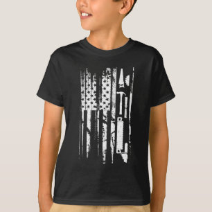 American Flag Woodworking Gift Carpenter Wood Work T-Shirt