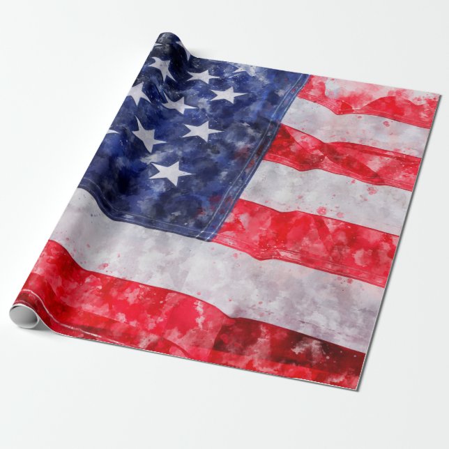 American flag wrapping paper (Unrolled)
