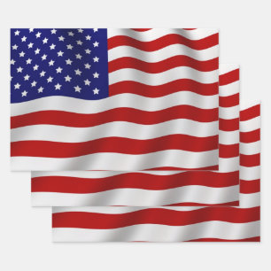 American Flag Wrapping Paper Sheet