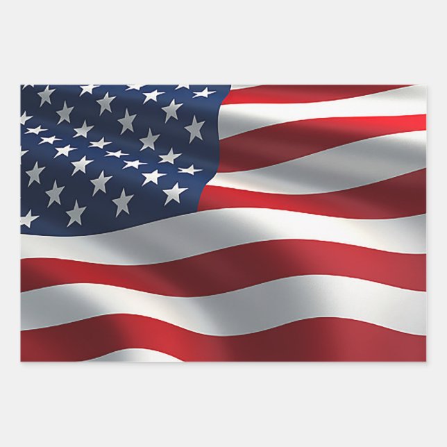 American flag  wrapping paper sheet (Front)