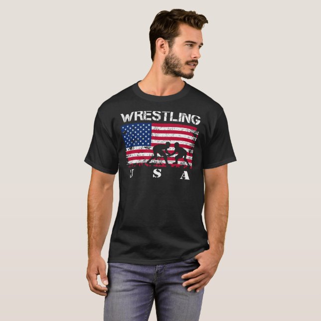 American Flag Wrestling T-Shirt (Front Full)