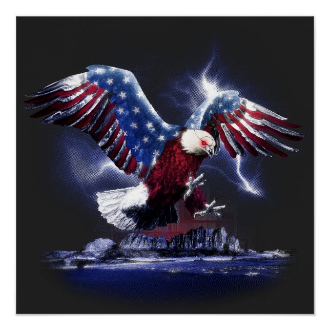 American-flagged eagle poster (Front)