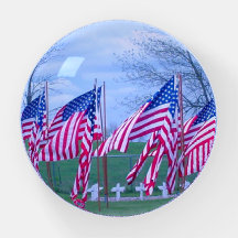 American Flags and White Crosses