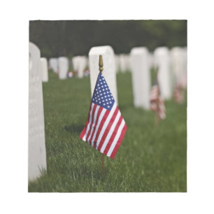 American flags on tombs of American Veterans on Notepad