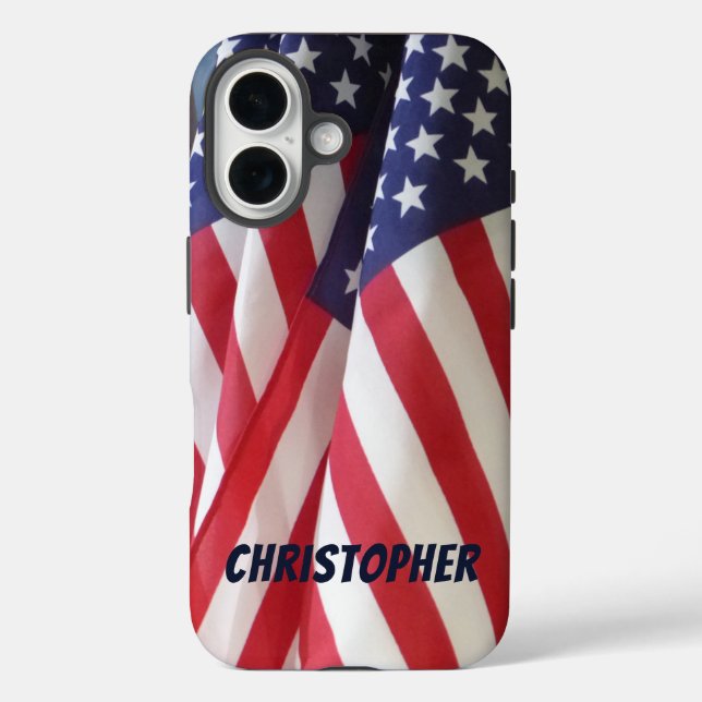 American Flags, Personalized Name Case-Mate iPhone Case (Back)