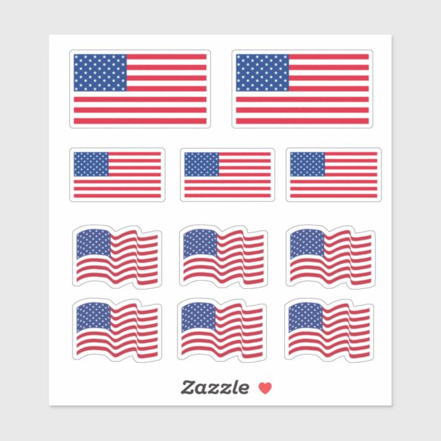 American Flags Stickers  (Sheet)