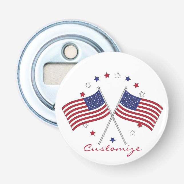 American Flags Thunder_Cove Patriotic 4th of July Bottle Opener (Front)