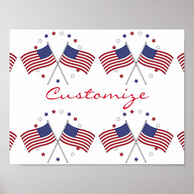 American Flags Thunder_Cove Patriotic 4th of July Poster (Front)