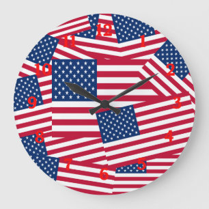 American Flags Wall Clock