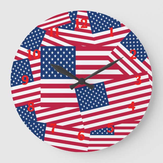American Flags Wall Clock (Front)