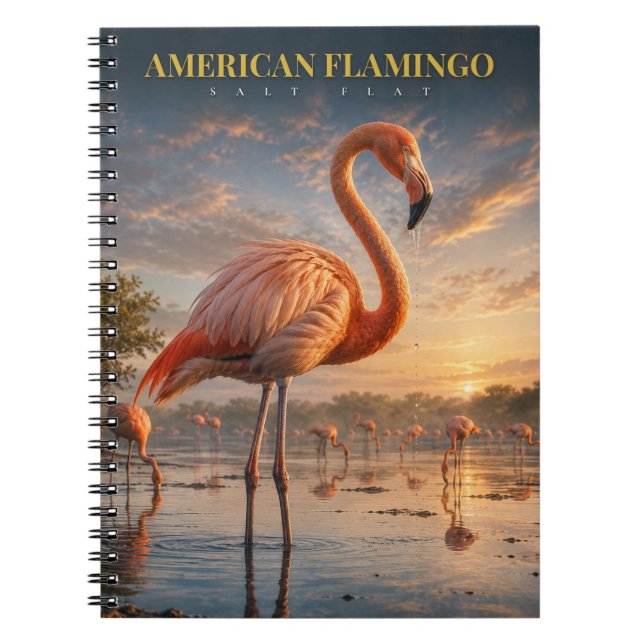 American Flamingo Coastal Lagoon ANIMALS Notebook (Front)