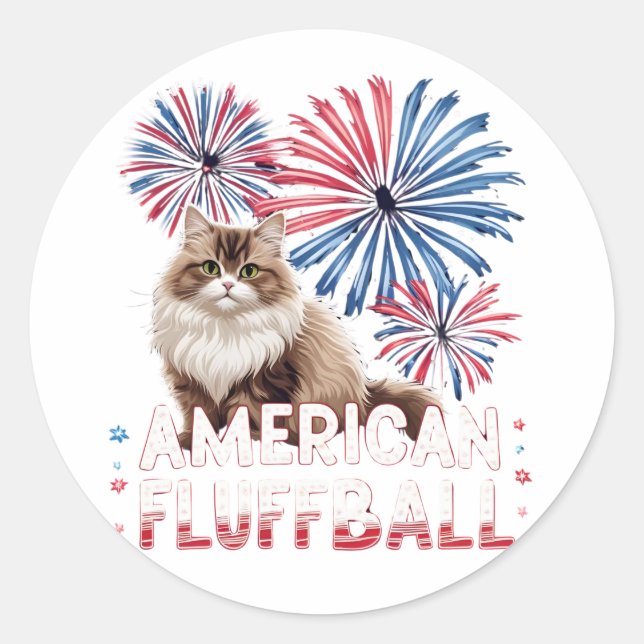 American Fluffball – Cat Sticker (Front)