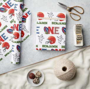 American Football 1st birthday Wrapping Paper