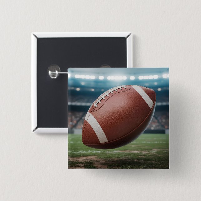 American Football 2 Inch Square Button (Front & Back)
