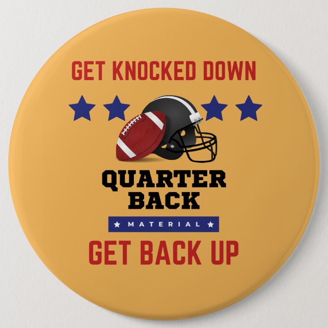 American Football 6 Inch Round Button (Front)