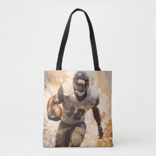 American Football Action Sport Painting Abstract Tote Bag