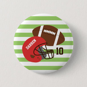 American Football and Red Helmet 2 Inch Round Button