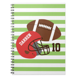 American Football and Red Helmet Notebook