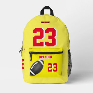 American Football ball backpack yellow red bags