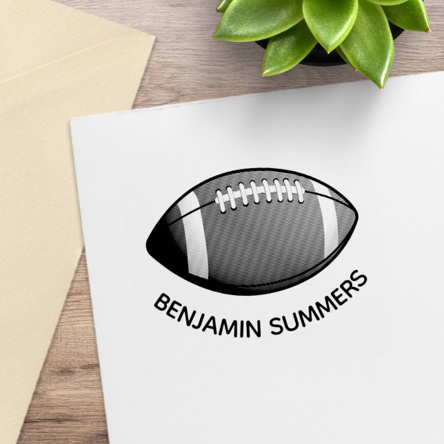 American Football Ball Custom Name Rubber Stamp (Creator Uploaded)