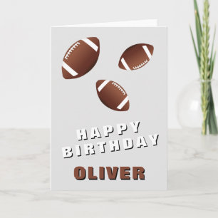 American Football Ball Happy Birthday Thank You Card
