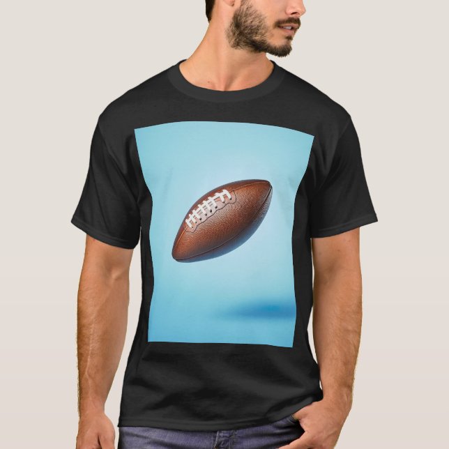 American football ball suspended in the air T-Shirt (Front)