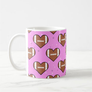 American Football Ball Texture In Heart Shape  Coffee Mug