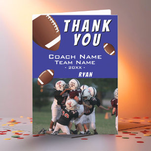 American Football Balls Thank you Coach Photo Card