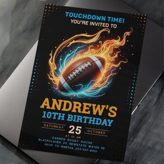 American Football Birthday Party Invitation (american football)
