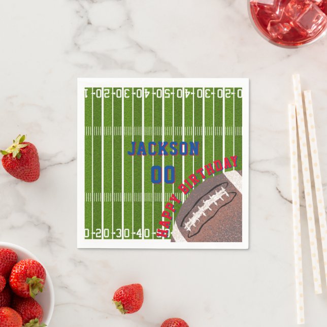 American Football Birthday Party Napkin (Insitu)