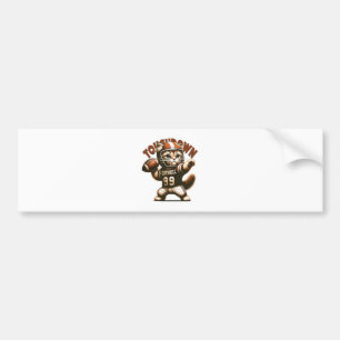 American Football Cat - Touchdown Purrfection Bumper Sticker