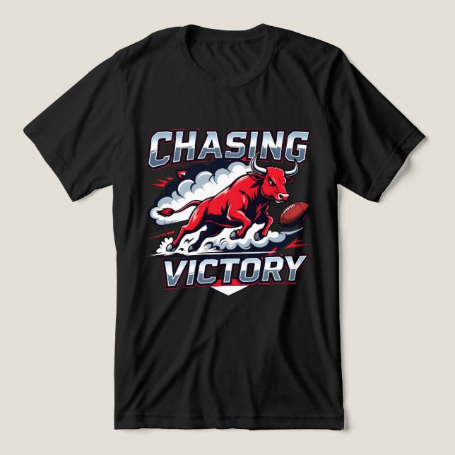 American Football Chasing Victory Tri-Blend Shirt (Design Front)