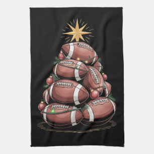 American Football Christmas Tree Xmas Pyjamas  Kitchen Towel
