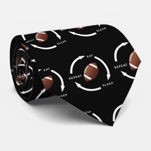 American Football Eat Sleep Repeat Sports Fan Role Tie