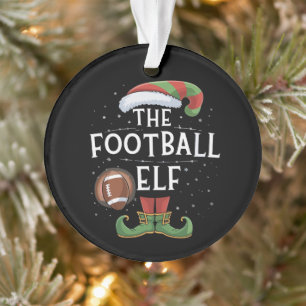 American Football Elf Family Matching Christmas Ornament