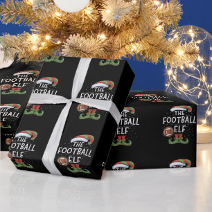 American Football Elf Family Matching Christmas  Wrapping Paper