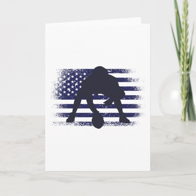 American Football Fan Jersey Shirt USA Flag Card (Front)